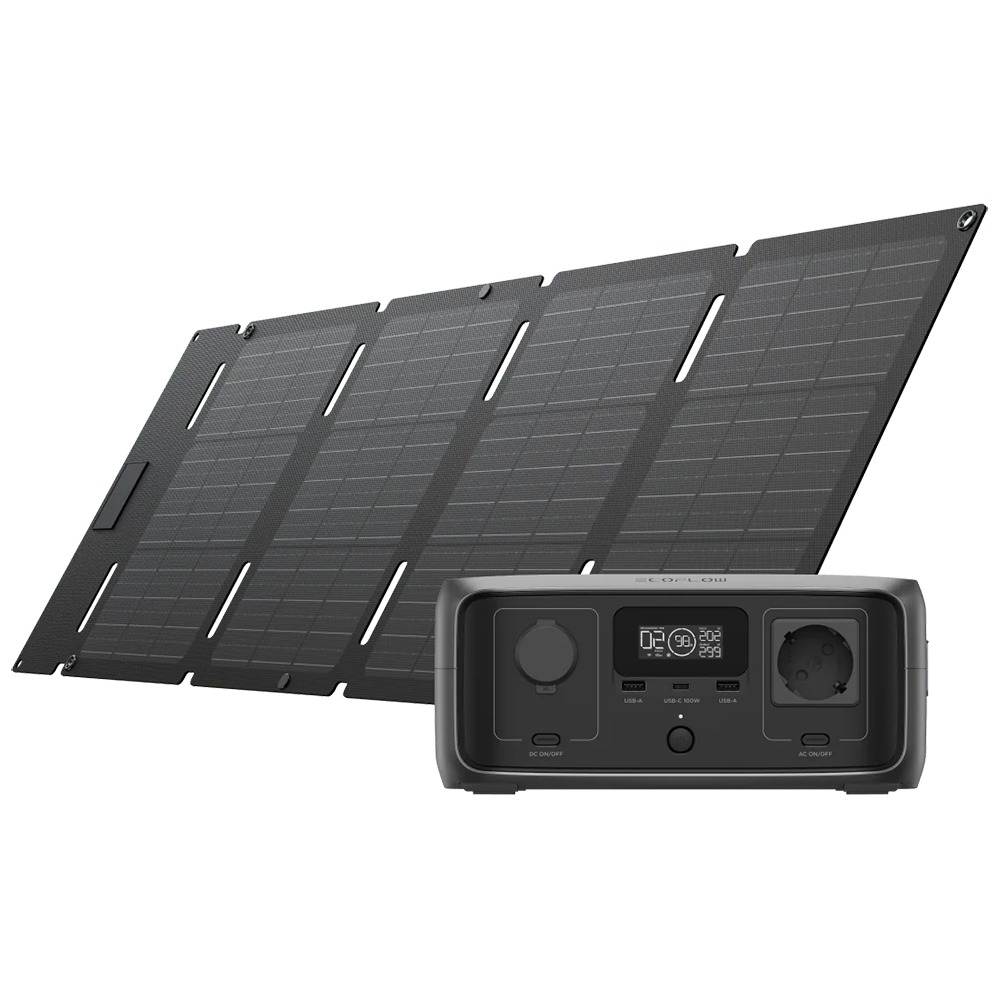 EcoFlow RIVER 3 UPS + faltbares 45W-Solarpanel mit USB-C