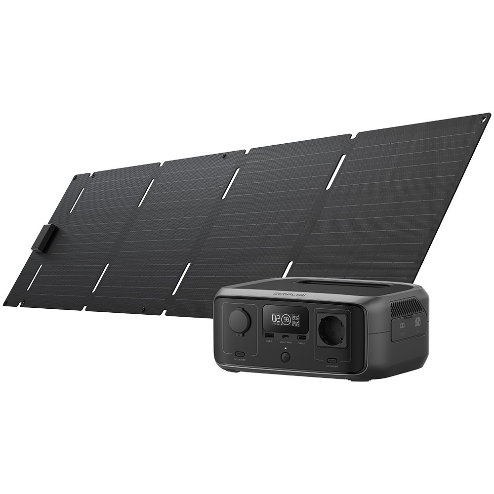 EcoFlow RIVER 3 + faltbares 60W-Solarpanel mit USB-C