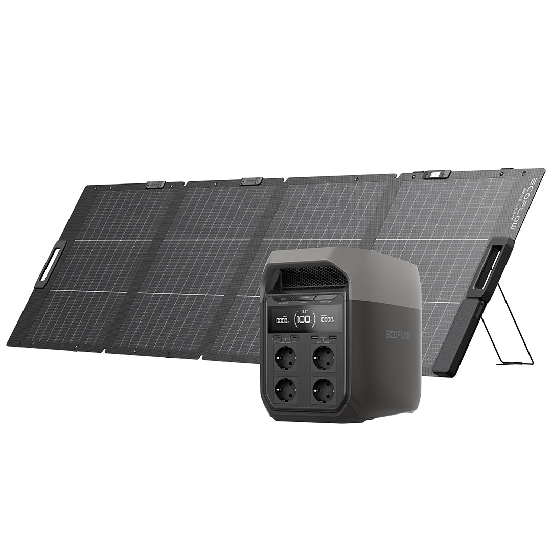 EcoFlow DELTA 3 + 220W leichtes faltbares bifaziales Solarpanel